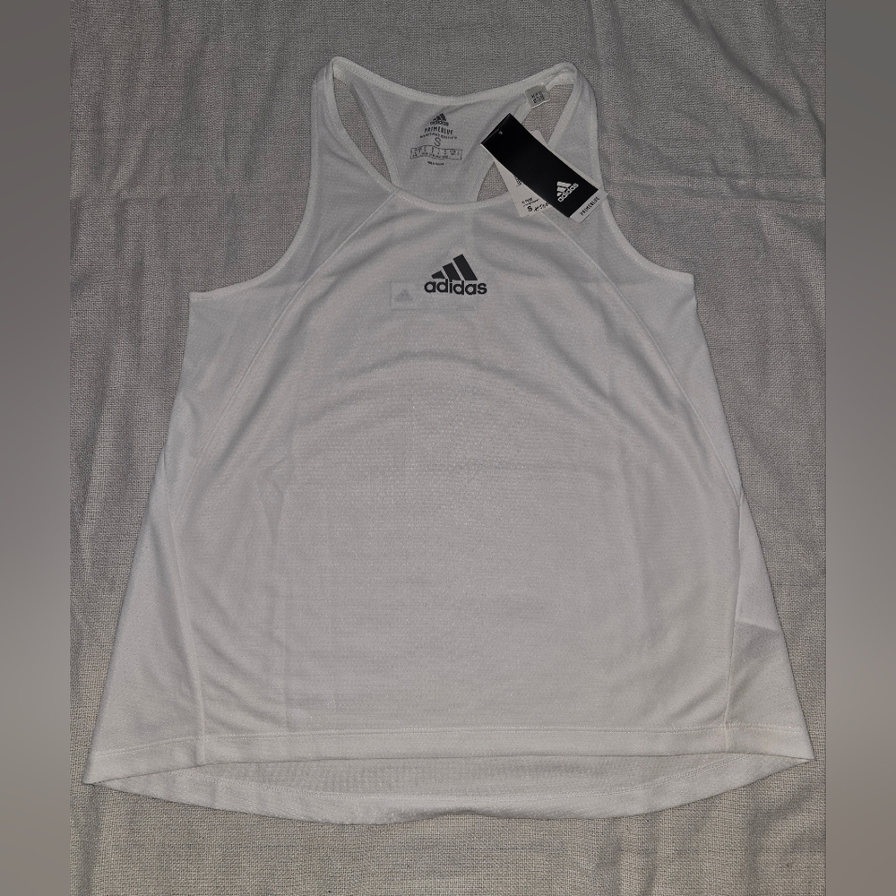 Adidas White Sleeveless Top
